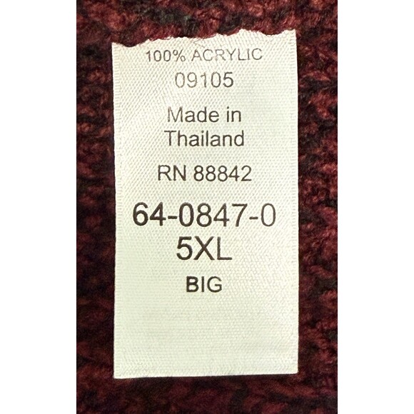 KingSize Men's Maroon Chunky Knit Sweater Vest Casual Layering Academia Size 5XL - Picture 5 of 8